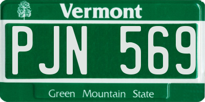 VT license plate PJN569
