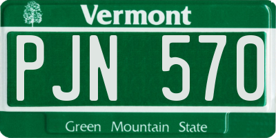 VT license plate PJN570
