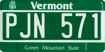 VT license plate PJN571