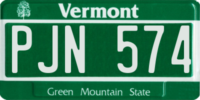 VT license plate PJN574