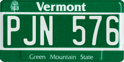 VT license plate PJN576