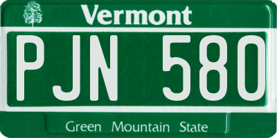 VT license plate PJN580