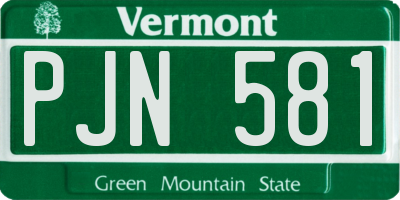 VT license plate PJN581