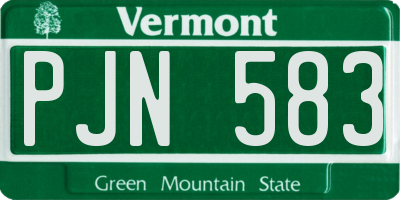VT license plate PJN583