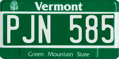 VT license plate PJN585