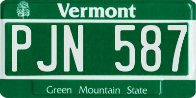 VT license plate PJN587