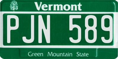 VT license plate PJN589