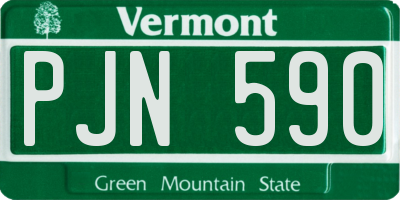 VT license plate PJN590