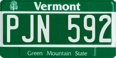 VT license plate PJN592