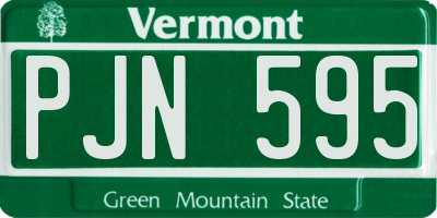 VT license plate PJN595