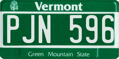 VT license plate PJN596