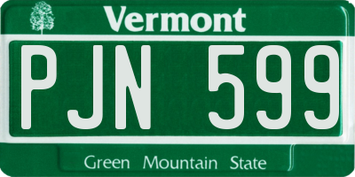 VT license plate PJN599