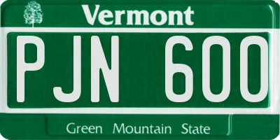 VT license plate PJN600