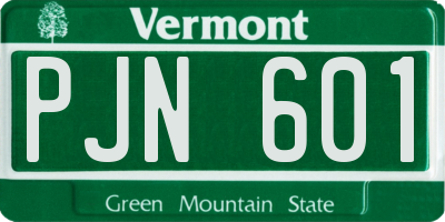 VT license plate PJN601