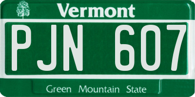 VT license plate PJN607