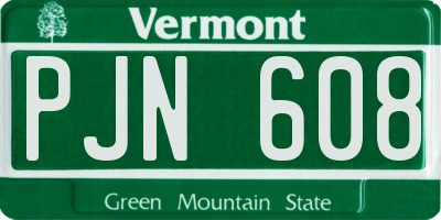 VT license plate PJN608