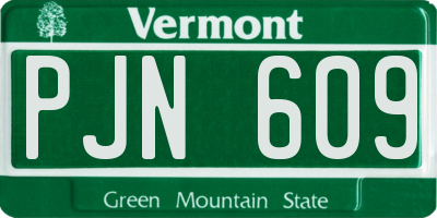 VT license plate PJN609