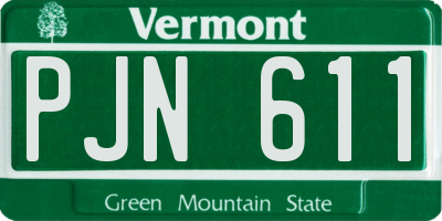 VT license plate PJN611