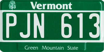 VT license plate PJN613