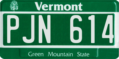 VT license plate PJN614