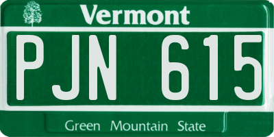 VT license plate PJN615
