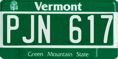 VT license plate PJN617
