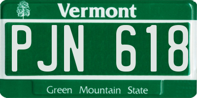 VT license plate PJN618