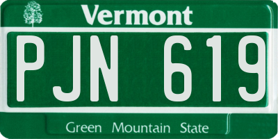 VT license plate PJN619