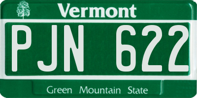 VT license plate PJN622