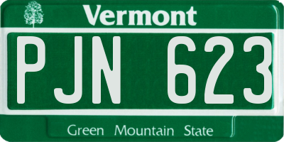 VT license plate PJN623