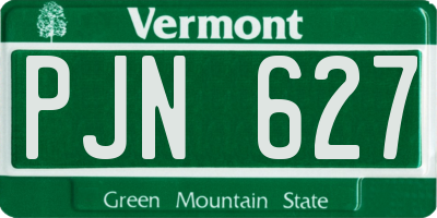 VT license plate PJN627