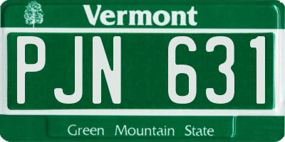 VT license plate PJN631
