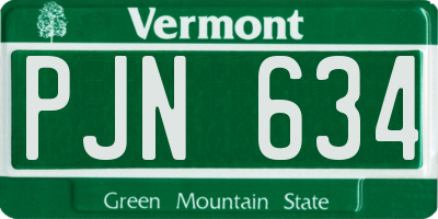 VT license plate PJN634