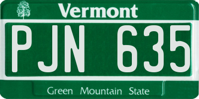 VT license plate PJN635