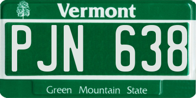 VT license plate PJN638