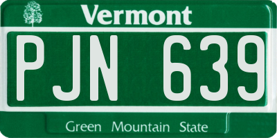 VT license plate PJN639