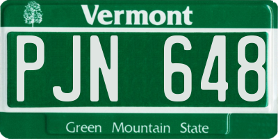 VT license plate PJN648
