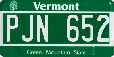 VT license plate PJN652