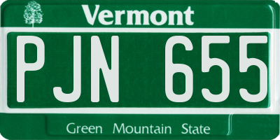 VT license plate PJN655