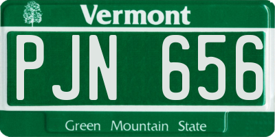 VT license plate PJN656