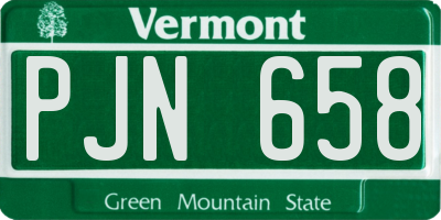 VT license plate PJN658