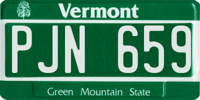 VT license plate PJN659