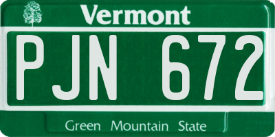 VT license plate PJN672