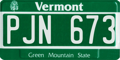 VT license plate PJN673