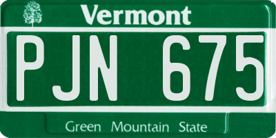 VT license plate PJN675