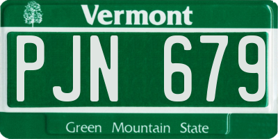 VT license plate PJN679