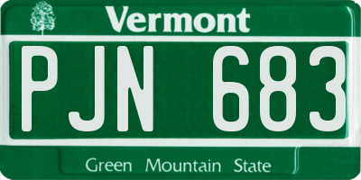 VT license plate PJN683