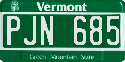 VT license plate PJN685