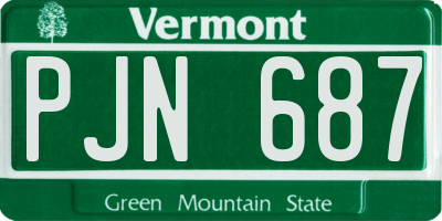 VT license plate PJN687