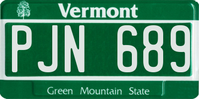 VT license plate PJN689